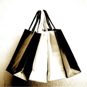 Chic Black and White Shopping Bags